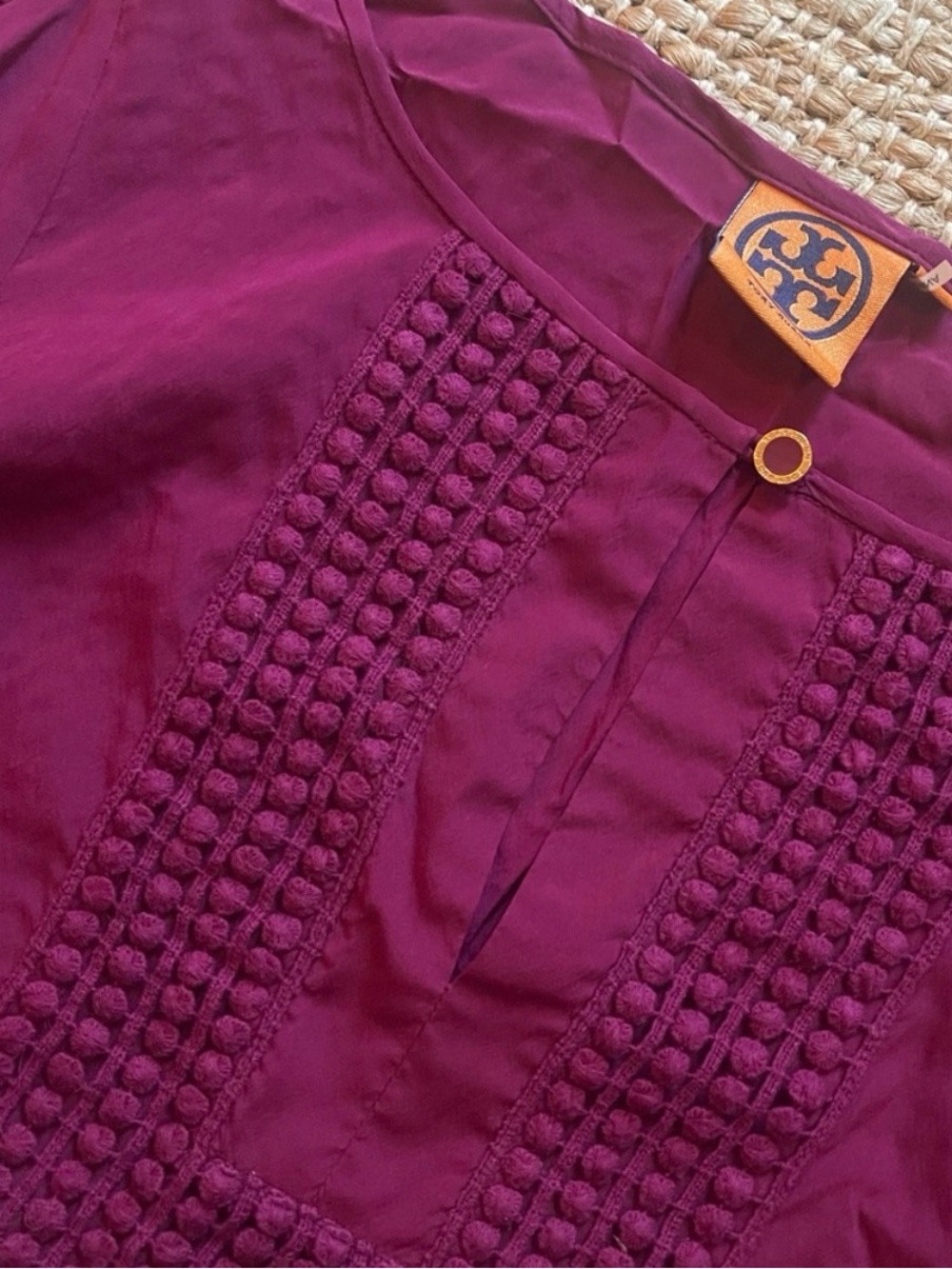 NEVER WORN Tory Burch Berry Bobble-Front Tunic Blouse - Picture 3 of 4